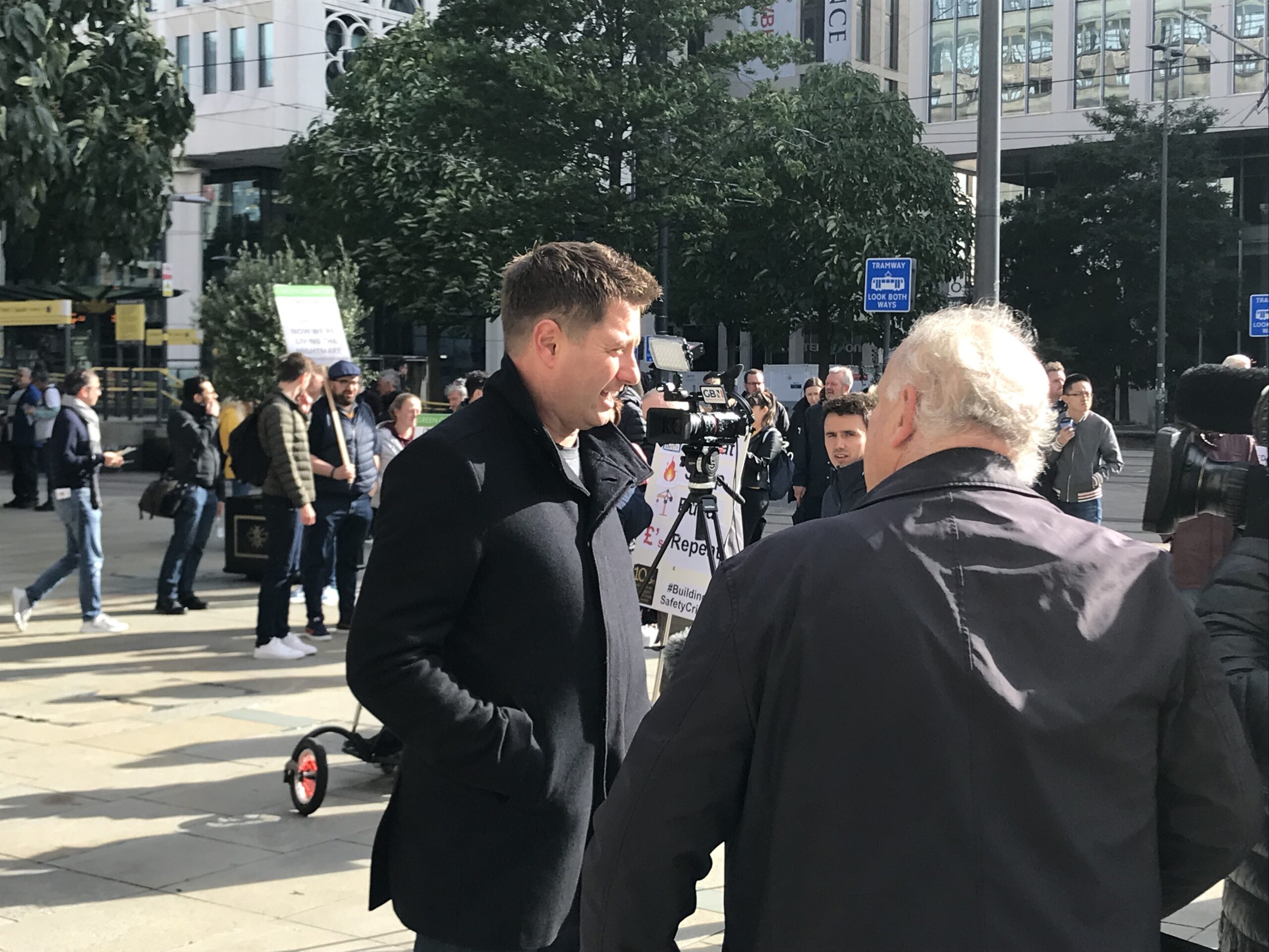 George Clarke mingling with the rally goers before the Cladiators' Conference